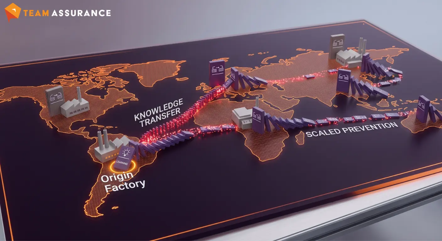 Continuous improvement and Yokoten: knowledge transfer from an origin factory to scaled prevention across a global network