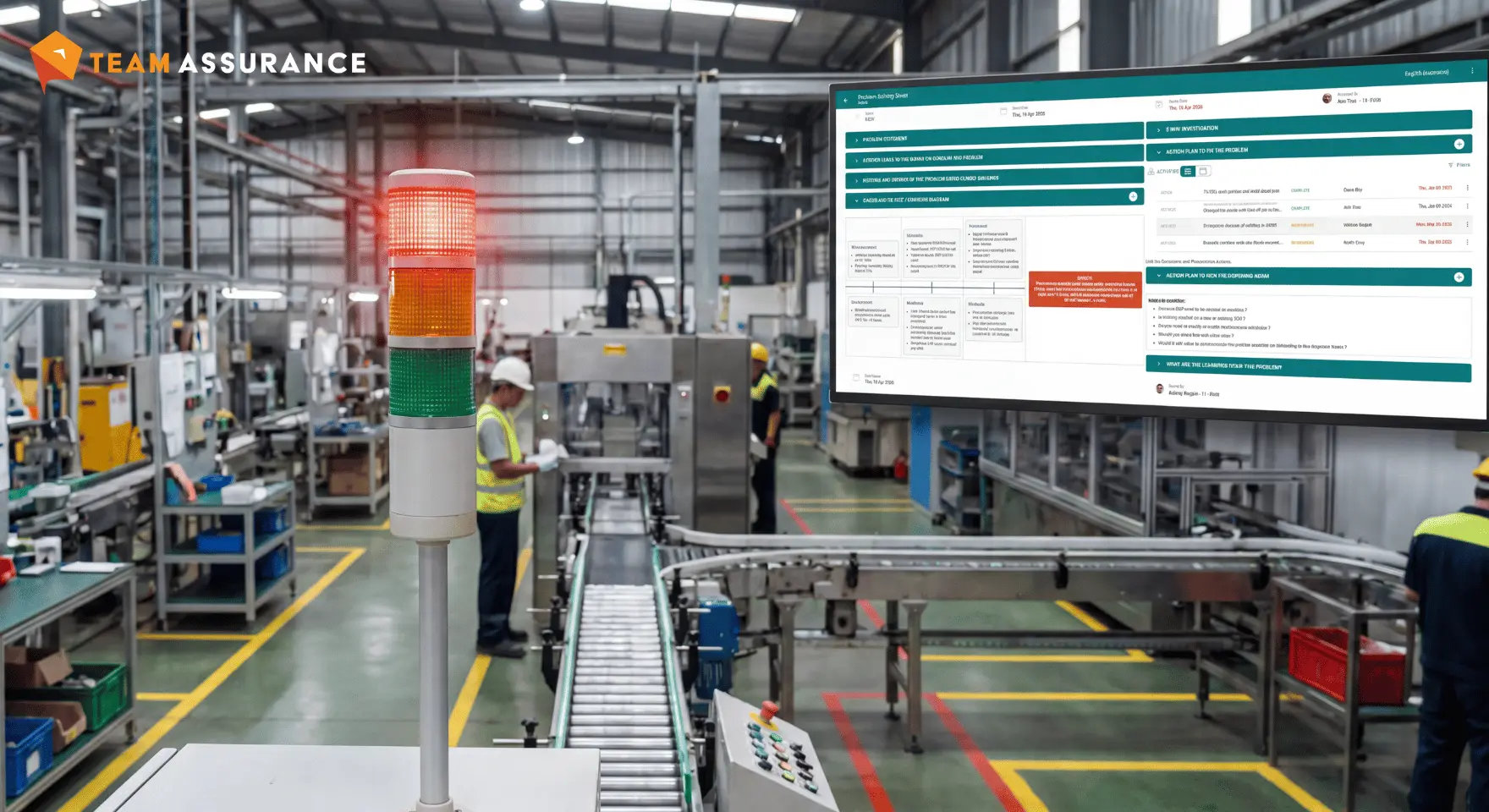 Visual signals and displays in a lean operation
