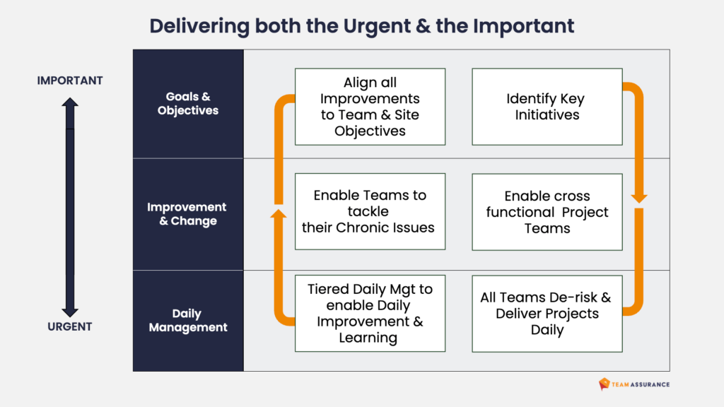 Tiered Management Delivery Important & Urgent Tasks in Tandem
